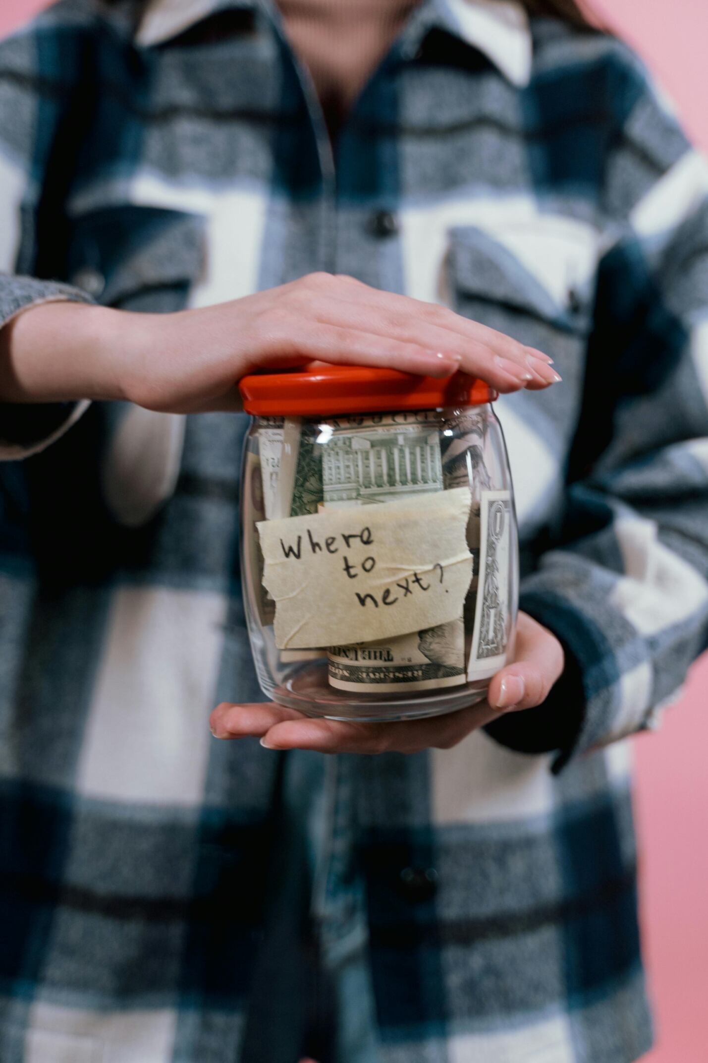 Person confidently taking the first step onto an upward path labeled 'Investing'