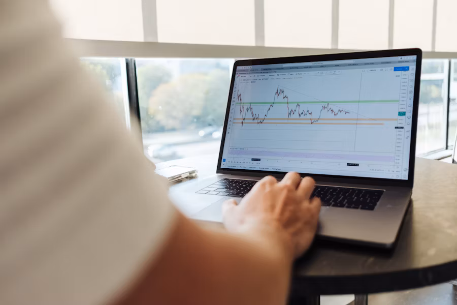 Volatile stock chart representing technology sector trends