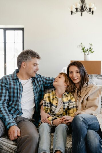 Family members or a couple talking openly and listening to each other